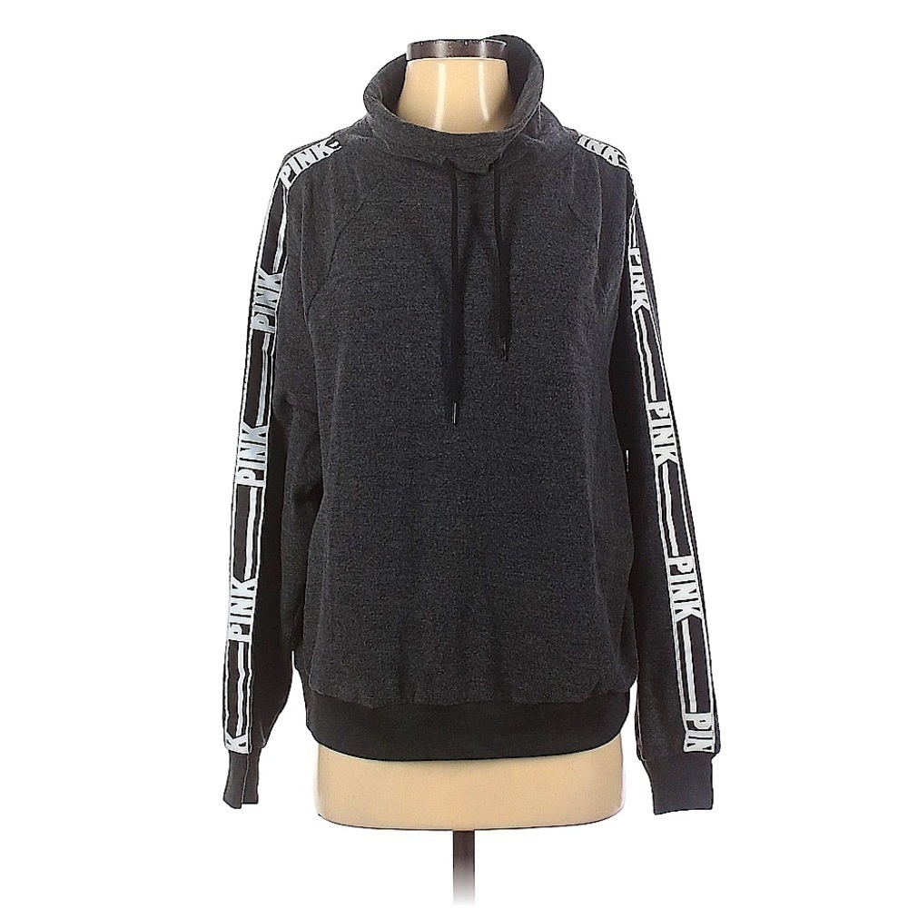 VS PINK Funnel Neck Logo Fleece Pullover | M